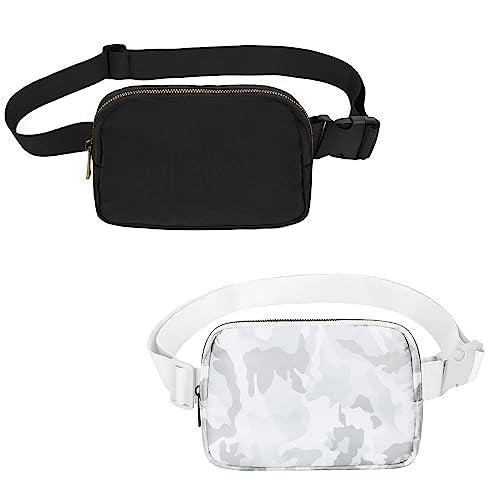 VOROLO Fanny Pack Women And Men Crossbody Bag Black+Camo White - color: Black+Camo White