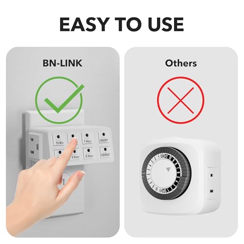BN-LINK 2 Pack Indoor Countdown Timer with Repeat Function, 3-Prong - style: 2 Pack