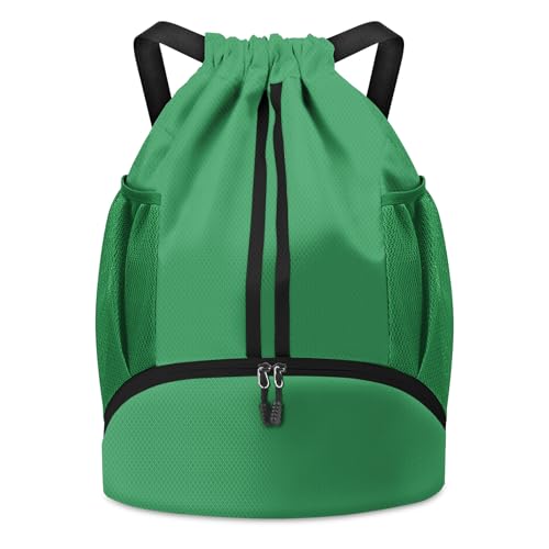 BROTOU Soccer Bags, Football Backpack, Volleyball Bag, Drawstring Backpack - color: Green