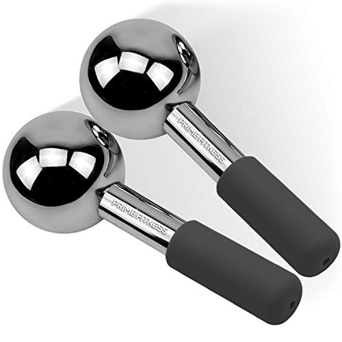 Ice Globes for Facials | Unbreakable Steel Cooling Roller | Cryo Sticks for Face | Massager for Face Neck & Eyes | Skin Care for Dark Circles, Puffiness, Wrinkles, Collagen Production (Black) - color: Black