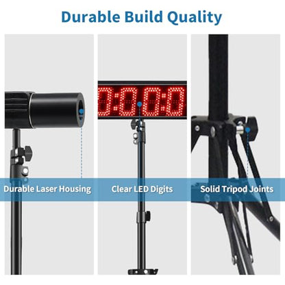 Indoor Wired Laser Timer for Training,LED Stopwatch Race Clock,Racing Timer,Skating Track and Field Running for Sprints Bike Motorcycle - style: 27 x 6.1inch