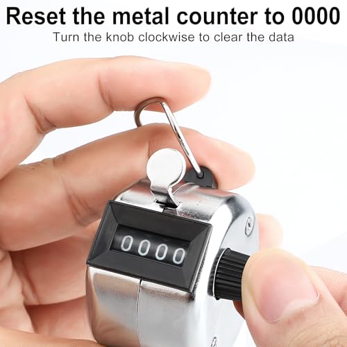 2 Pack Hand Tally Counter, 4-Digit Metal Mechanical Clicker