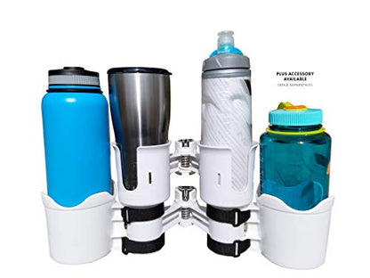 ROBOCUP Plus, (White), Add-On Accessory XL Extension Cup Holder, Larger Drink Capacity, Perfect for Boats, Golf Carts, Walkers, Wheelchairs and Work. Made in USA (Includes 1) - color: White