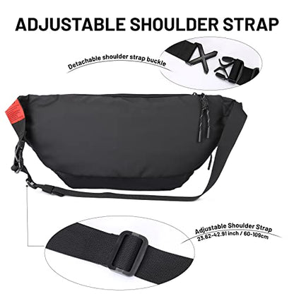 Large Crossbody Fanny Pack for Women Men,Waterproof Waist Bag Pack - color: Black, size: Large