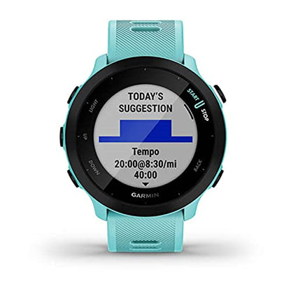 Garmin Forerunner 55, GPS Running Watch with Daily Suggested Workouts, Up to 2 Weeks of Battery Life, Aqua - color: Aqua