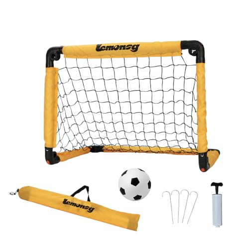 Soccer Goal,Small Soccer Goals for Kids, Foldable Mini Soccer Goal Set with Portable Soccer Net for Kids, Kid Soccer Goal for Indoor Outdoor Backyard Play, Soccer Toy Gift for Children - size: Elite Yellow: 23.62×17.71×17.71 inch in goal+ball