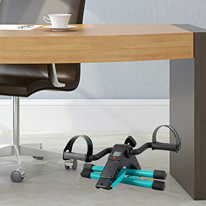 Folding Pedal Exerciser, Mini Exercise Bike Under Desk Bike - color: Green