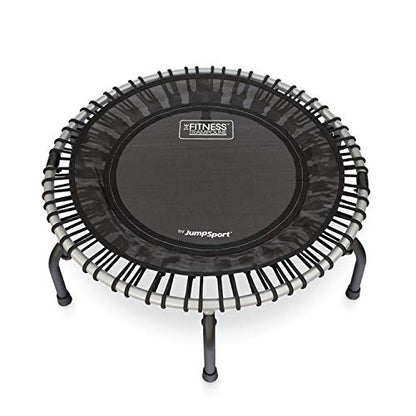 JumpSport 350f Indoor Heavy Duty Lightweight 39-Inch Folding Fitness Trampoline with Handle Bar Accessory, Black