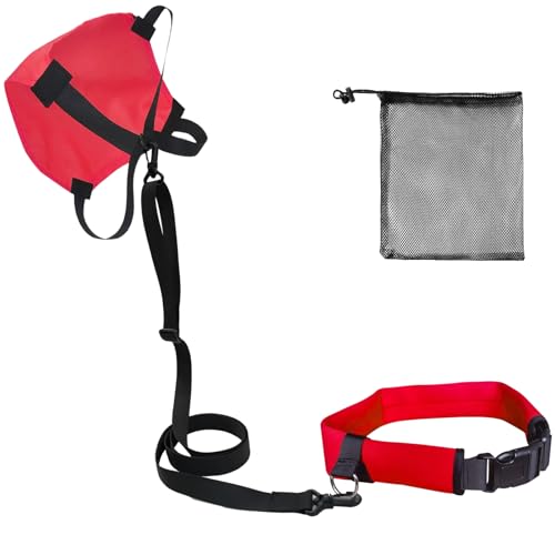 Swim Parachute Resistance Training Set - color: Red