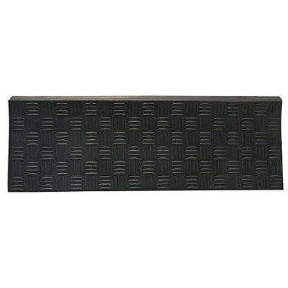 Rubber-Cal Diamond-Grip Recycled Rubber Step Mat - 9.75" x 29.75" inches - Black Stair Tread Mat - 6pack