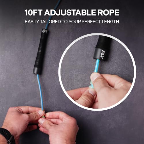 FLY Ultra Speed Skipping Rope — Premium 10ft Adjustable - color: Blue