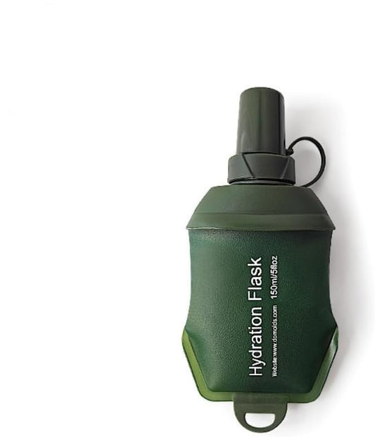 Sport Soft Water Bottle, TPU Collapsible Flask Foldable Bottles for Hydration Pack, BPA-Free, for Running Hiking Cycling Climbing (150ml) (Green) - color: Green