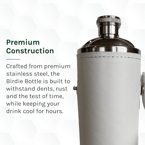 White 12 oz Flask with 4 Shot Glasses – Stainless Steel with Waterproof Leather Case, Leakproof, Great Gift Idea, Reusable, Travel-Size - color: White, size: 12oz Standard