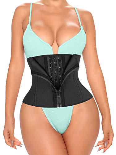 Short Torso Waist Trainer for Women Faja Body Shaper - color: 9 Inch 13 Steel Bones-hook & Zipper, size: Small