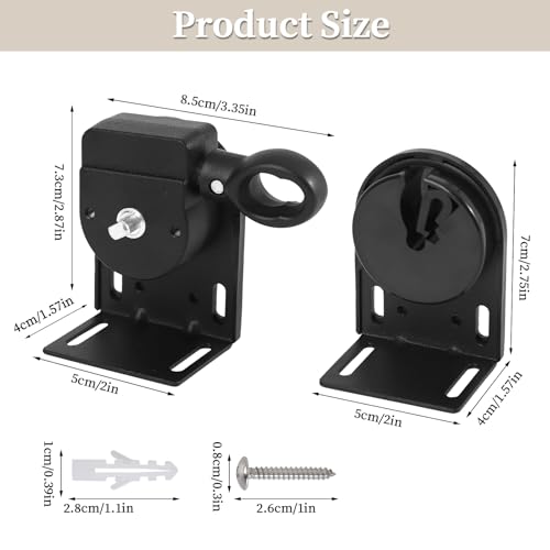 Roller Blind Bracket Replacement for Coolaroo Sun Shades Black - color: Black, size: 1 set bracket