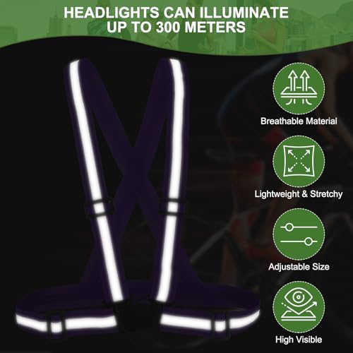 PATIKIL Reflective Safety Vest, Hi-Vis Safety Vests, Adjustable High Visibility Reflective Strips for Outdoor Jogging - color: Purple
