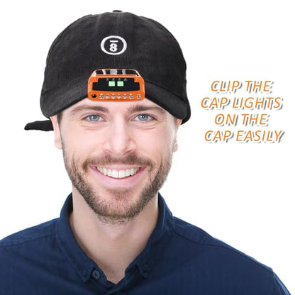 Mudder LED Hat Clip Light, Cap Lights - color: Black, Orange