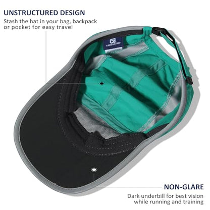 GADIEMKENSD Reflective Folding Outdoor Hat Unstructured Design UPF 50+ Sun Protection Sport Hats for Womens and Mens - color: Green