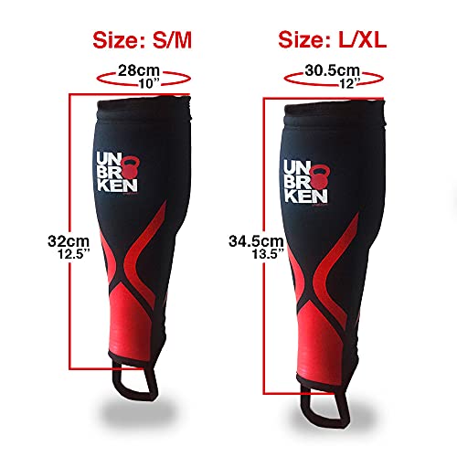UNBROKENSHOP Cross Fitness Shin Guard Calf Compression Sleeve 7mm, Weightlifting, Deadlift, Rope Climb, Box Jumps for Men and Women Single - size: Small-Medium