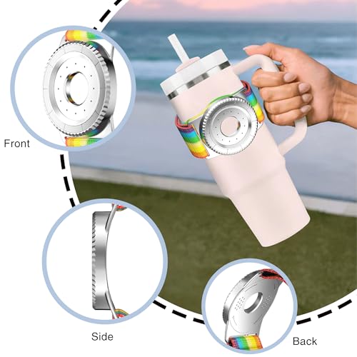 BAISRKE Magnetic Running Armband for MagSafe Case - 360° Rotatable Phone Grip with Adjustable Scent Compartment & Detachable Lanyard Compatible iPhone/Android (Rainbow & Silvery) - color: Rainbow&Silver, size: Regular (fits Wrist/Armband up to 9")