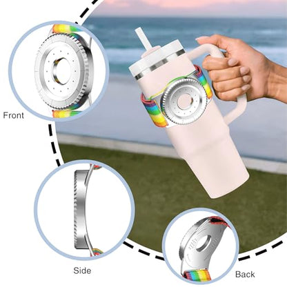 BAISRKE Magnetic Running Armband for MagSafe Case - 360° Rotatable Phone Grip with Adjustable Scent Compartment & Detachable Lanyard Compatible iPhone/Android (Rainbow & Silvery) - color: Rainbow&Silver, size: Regular (fits Wrist/Armband up to 9")