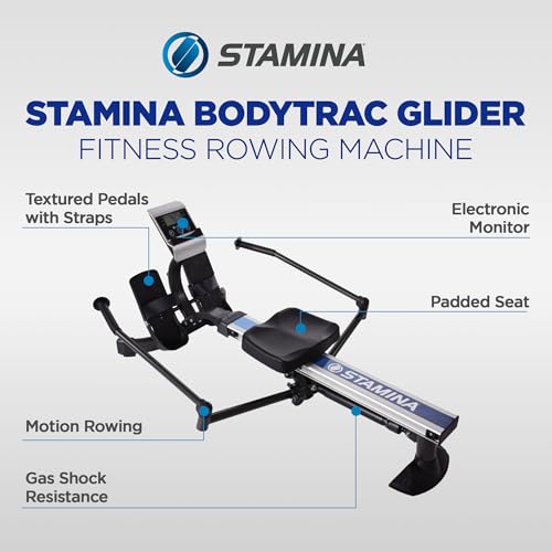 Stamina Hydraulic Rowing Machine, BodyTrac Glider with Cylinder Resistance, 250 Lbs - Home and Gym Exercise Equipment - Ideal for Fitness Training and Body Workout - style: Glider 1052