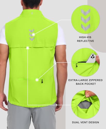 Little Donkey Andy Men's Lightweight Summer Vest Windproof Packable - color: Yellow, size: X-Large
