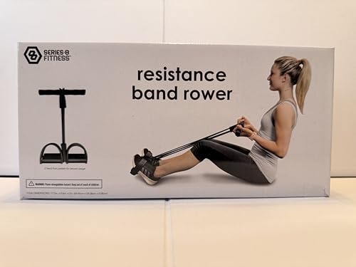 Resistance Band Rower, 2 Pedal Foot Pedals for Secure Usage, Home Workout Equipment