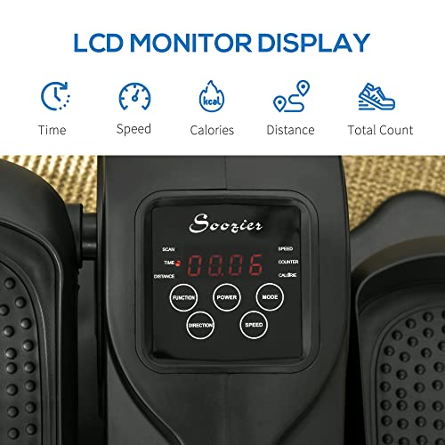 Soozier Under Desk Elliptical Exercise Machine Powered Remote & LCD Display