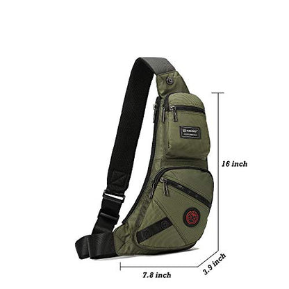 NICGID Sling Bag Chest Shoulder Backpack Crossbody Daypack for Men Women - color: Army Green-1
