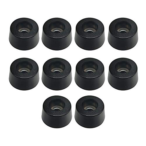 Round Rubber Feet Non-Slip Furniture Bumper Pads with Stainless Steel Washer Built-in 0.51" H X 1" D - 10 Pack - size: 0.51" H x 1" W_10 Pack