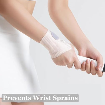 Ultra-Thin Wrist Brace (2Pcs),Lightweight Wrist Wrap for Pain Relief (Skin) - color: Skin Tone