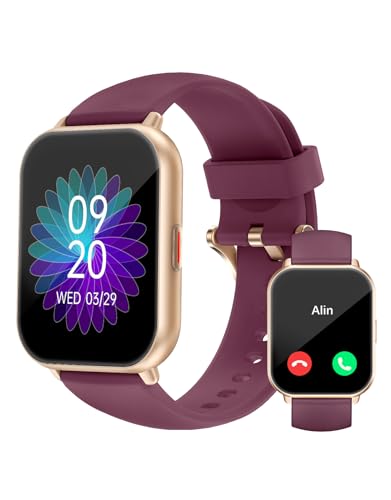 RUIMEN Smart Watches for Women (Answer/Make Call, 2 Bands), 1.8", Purple - color: Purple