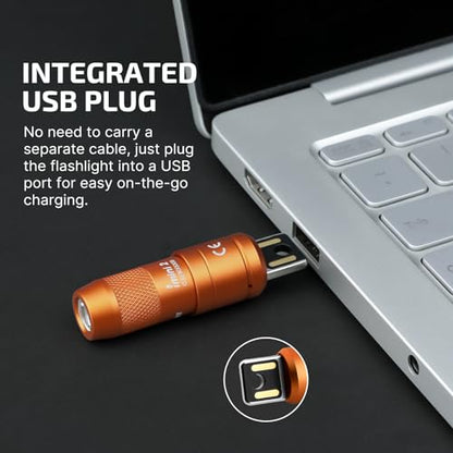 OLIGHT IMINI 2 Rechargeable EDC Keychain Mini Flashlight Orange - color: Orange