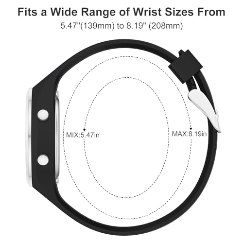 GOLDEN HOUR Waterproof Sport Women's Digital Chronograph Silicone Strap Watch - color: Silver Black