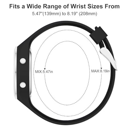 GOLDEN HOUR Waterproof Sport Women's Digital Chronograph Silicone Strap Watch - color: Silver Black
