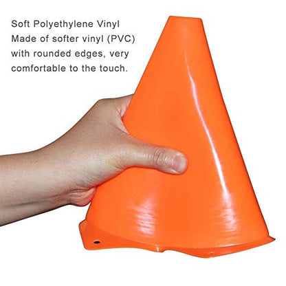 ANSLYQA Soccer Cones 9 Inch 20 Pack - color: Orange
