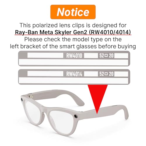 HIBLOKS Polarized Clip for RayBan Meta Skyler Gen 1/2 (RW4010/RW4014 52-20) - size: Grey Frame - Silver+Brown