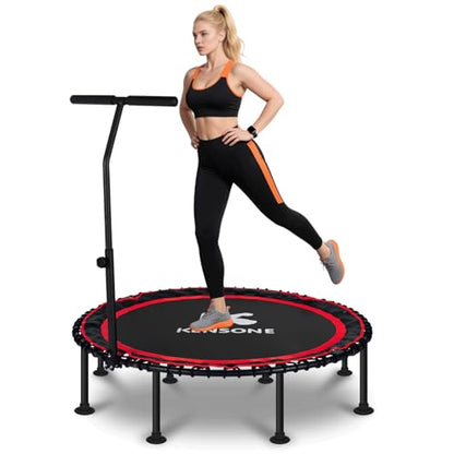 K KENSONE 40/48" Rebounder Trampoline for Adults, Bungee, 450/550 LBS Quiet - color: Red, size: 48" T-Bar
