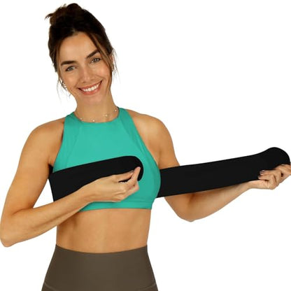 Breast Augmentation Post Op Band - Breast Implant Stabilizer Post Surgery - After Breast Sugery Must Haves - Breast Augmentation Post Op Bra - Breast Implant Bra - Chest Compression Wrap (Fits Most - Black) - color: Black