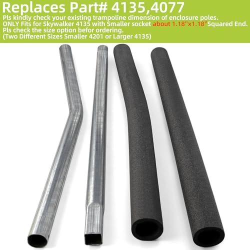 Trampoline Poles Replacement for Skywalker Or Jumpzylla Trampoline Net - style: For Skywalker 4135&4077-2xUpper+2xLower Tube