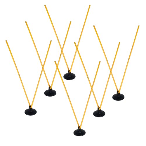 Soccer Agility Poles Set with Base, Speed and Agility Training Equipment Football Outdoor Sports Equipment for Practice Drill - style: Pack of 6
