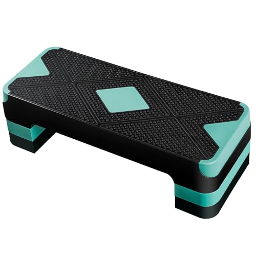ZENY 26.5 inch Aerobic Step Platform with 4 Step Risers, 400 lbs Capacity - color: Green