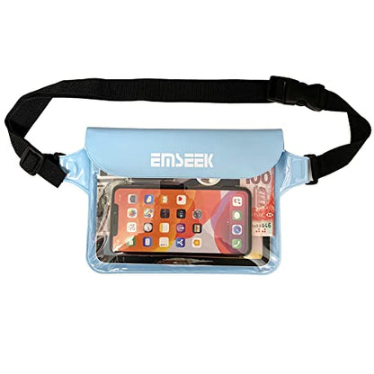 Waterproof Waist Pouch Dry Belt Bag Fanny Pack For Swim Surf Snorkel - color: Blue