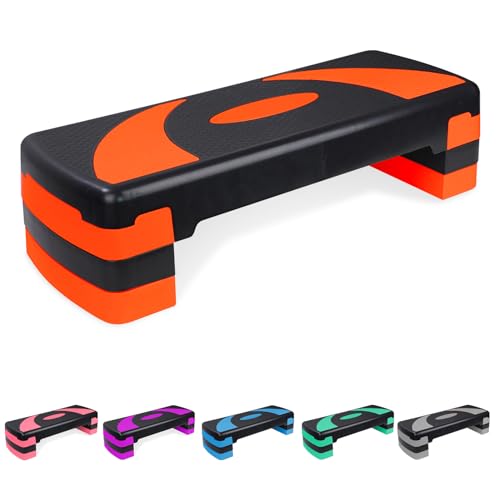 Exercise Workout Aerobic Step Platform Trainer, 31" Aerobic Stepper with 4"-6"-8" Adjustable Height Risers