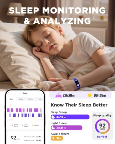 Vigor 3 Kids Watch Fitness Tracker, AMOLED Screen for Boys Girls Age 5-15 - color: Blue