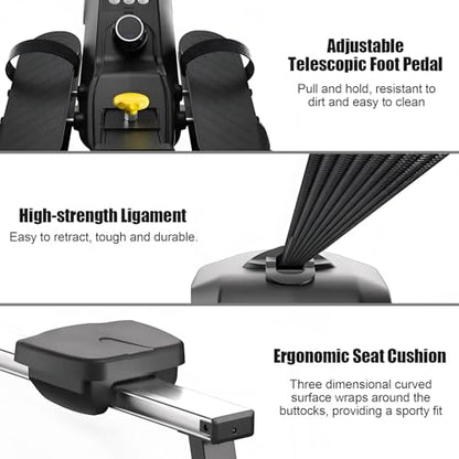 Rowing Machine, Magnetic Rower Machine with Adjustable Resistance, Magnetron Flywheel Rowing Machine, Home Exercise Sunny Rowing Machine