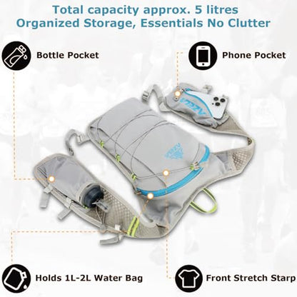 YAPJEB Lightweight Hydration Pack Backpack Vest, Optional 1.5L 2L BPA Free Water Bladder - Leakproof Breathable for Men Women Running Hiking Cycling Marathon - color: 02 Dark Blue(with 1.5L Water Bladder)