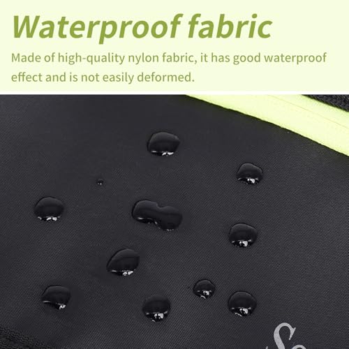 SooGree Men Women Running Waist Pack, Adjustable Waterproof Fanny Pack with Reflective Strip, Runner Belt for Running Walking Cycling Camping Gym - color: Black-Green