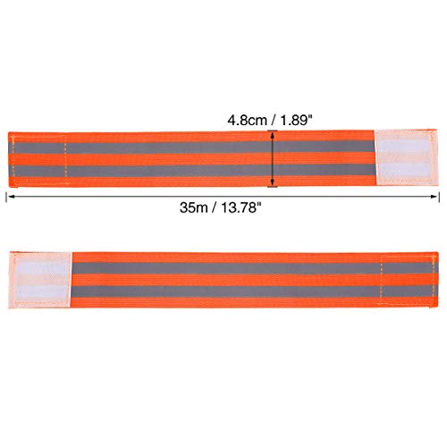 X AUTOHAUX 4pcs Reflective Bands for Arm High Visibility Night Cycling Riding Reflector Tape Straps Bracelet - color: Orange
